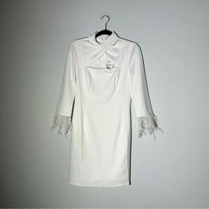 NWT Adrianna Papell Aidan ivory crepe cocktail dress size 6